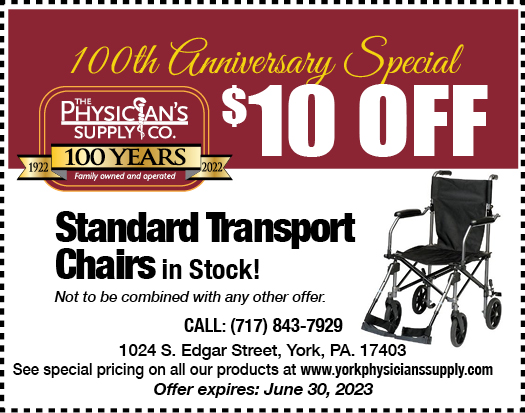 $10 off standard transport chairs