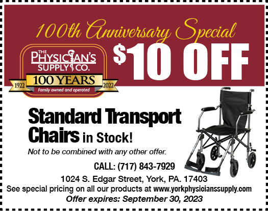 $10 off standard transport chairs