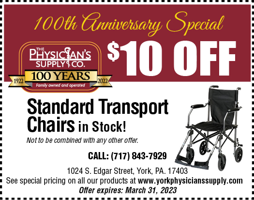 $10 off standard transport chairs